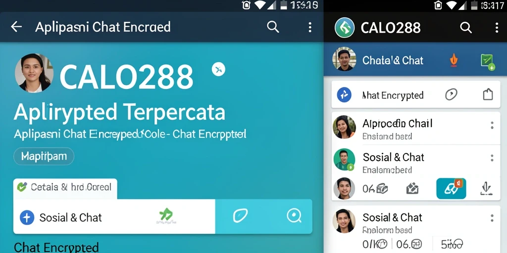 Tampilan antarmuka aplikasi Chat Encrypted CALO288 yang modern dan intuitif.