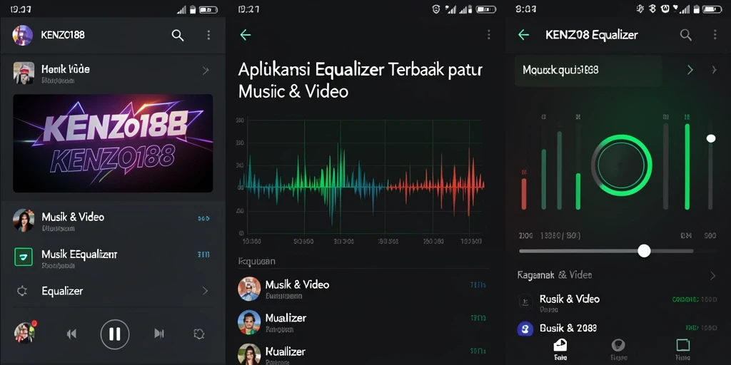 Tampilan antarmuka KENZO188 yang modern dan intuitif untuk pengaturan Equalizer.