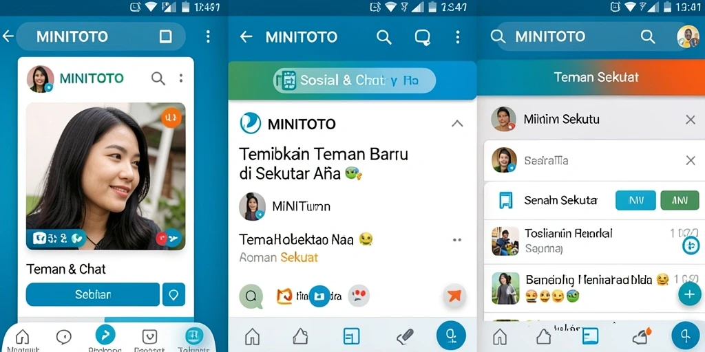 Antarmuka MINITOTO yang ramah pengguna dengan fitur Teman Sekitar.