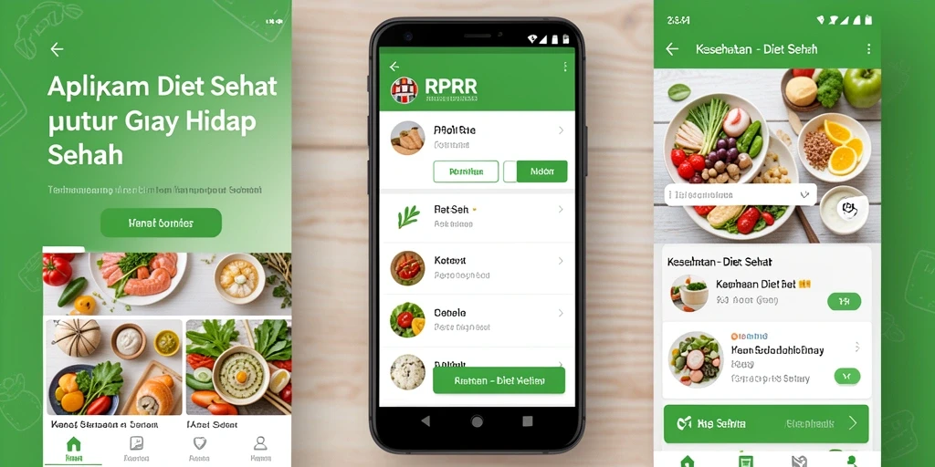 Tampilan antarmuka pengguna RPRR untuk diet sehat.