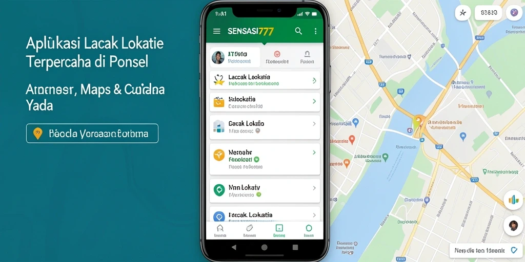 Tampilan antarmuka SENSASI777 saat melacak lokasi secara real-time.