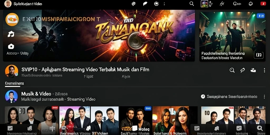 Tampilan antarmuka SVIP10 yang modern dan fungsional untuk Streaming Video.