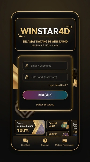 Tampilan halaman login winstar4d